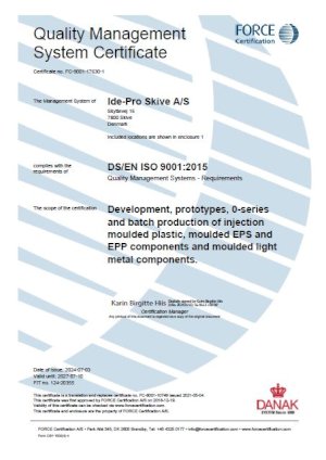 Quality- and environmental certificates